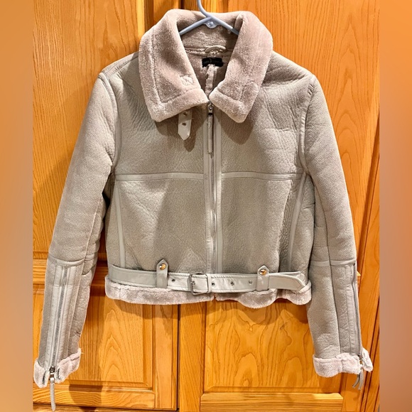 Stella + Lorenzo Moto Jacket Faux Shearling Size Small - Picture 1 of 11